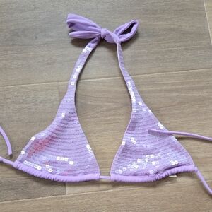Victoria's Secret Lilac Sequin Triangle Bikini Top
